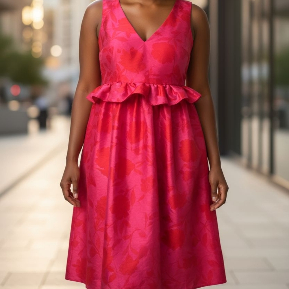 Kate Spade Pink and Red Floral Dress Size 16 - Picture 4 of 4